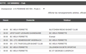 Championnat 2018-2019 U15F Moyen Poule A