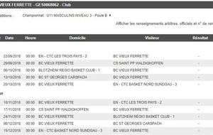 Championnat 2018-2019 U11M Niveau 3 - Poule B