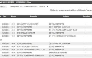 Championnat 2018-2019 U13F Niveau 2 - Poule B