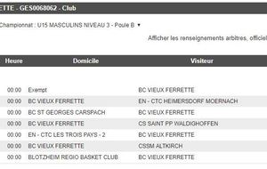 Championnat 2018-2019 U15M Niveau 3 - Poule B