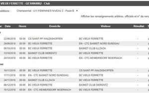 Championnat 2018-2019 U11F Niveau 2 - Poule B