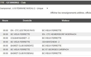 Championnat 2018-2019 U18F Niveau 2