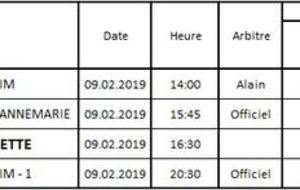 Planning de la table de marque du 9 février