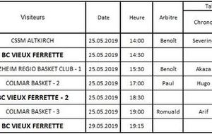 Planning de la table de marque du 25 et  26 mai