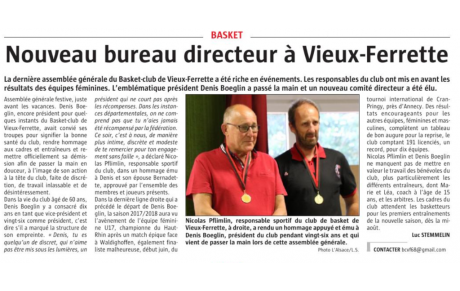 Article du journal l'Alsace suite à l'AG du 22 juin